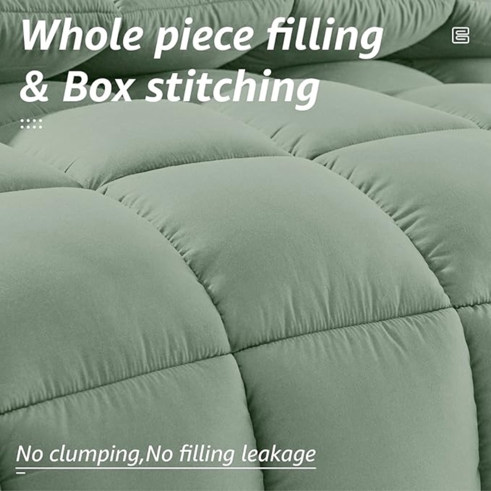HYLEORY Sage Green All Season Twin Size Bed Comforter - Cooling Down - Picture 4 of 10